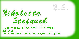 nikoletta stefanek business card